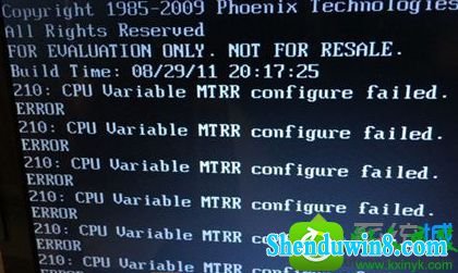 win10ϵͳʾcpu variable mtrr configure failedĽ