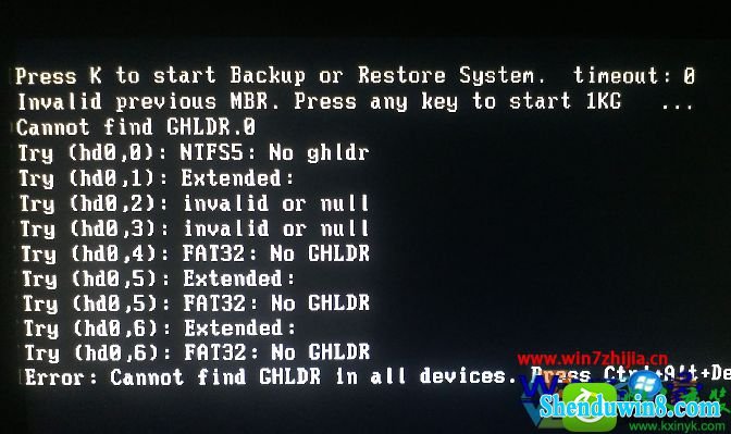 win10ϵͳʾpress K to start backup or restore systemĽ