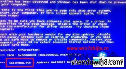 win8ϵͳƵwatchdog.sysͼĲ